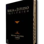 Biblia de Estudio Teológico Reina Valera 1960 Grande Letra Mediana Piel Genuina Negro - Imagen 2