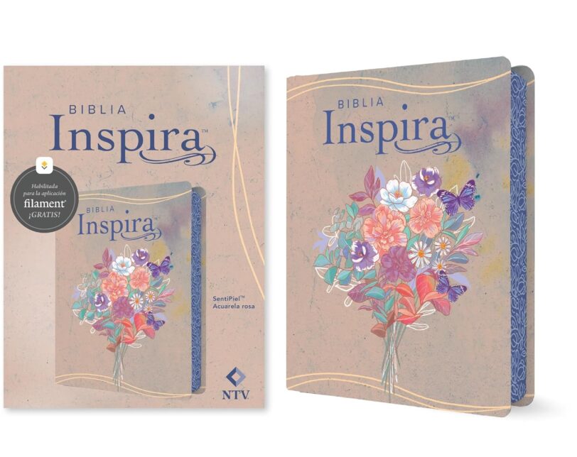 Biblia Inspira NTV con Filament SentiPiel, Acuarela rosa - Imagen 2
