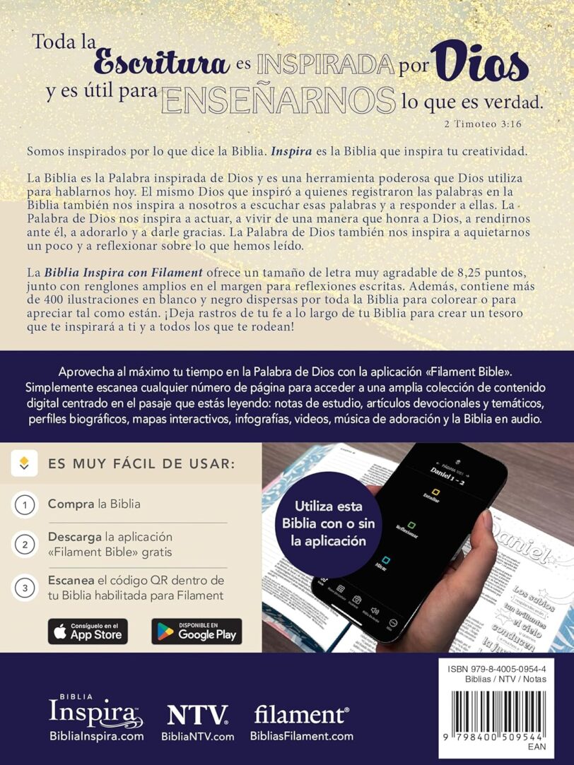 Biblia Inspira Ntv Con Filament Sentipiel, Oro - Imagen 5