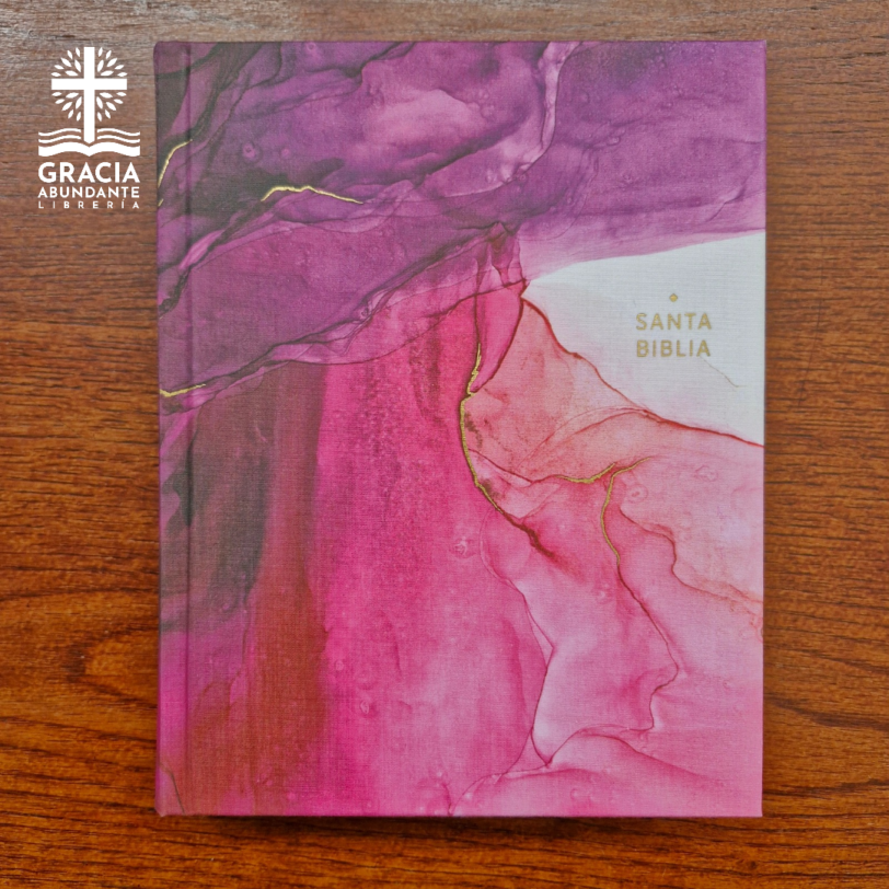 Biblia NBLA, Edición Artística Ilustrada, Tapa dura/Tela, Rosado, Palabras de Jesús en Rojo, Letra Comfort Print - Imagen 3