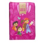 Biblia Interactiva Para Niñas Letra Grande Con Cierre Tela Rosa RVR 1960