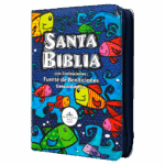 Biblia fuente de bendiciones RVR1960 Azul peces Cierre Índice