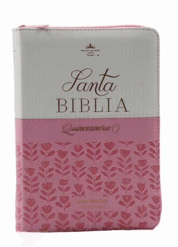 Biblia Quinceañera RVR1960 Rosa Blanco Cierre E Índice