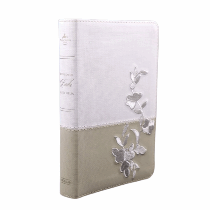 Biblia Holman Recuerdo De Boda RVR60 Blanco Lino Y Encaje - Imagen 3