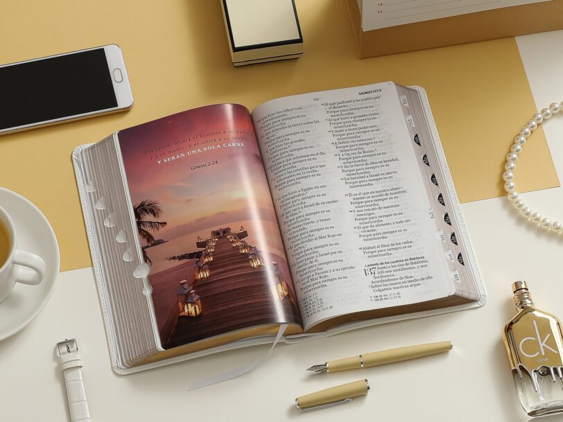 Biblia RVR60 de Bodas Canto Dorado PJR Con Caja De Lujo Tamaño Manual - Imagen 9