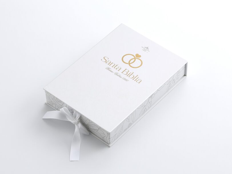 Biblia RVR60 de Bodas Canto Dorado PJR Con Caja De Lujo Tamaño Manual - Imagen 3
