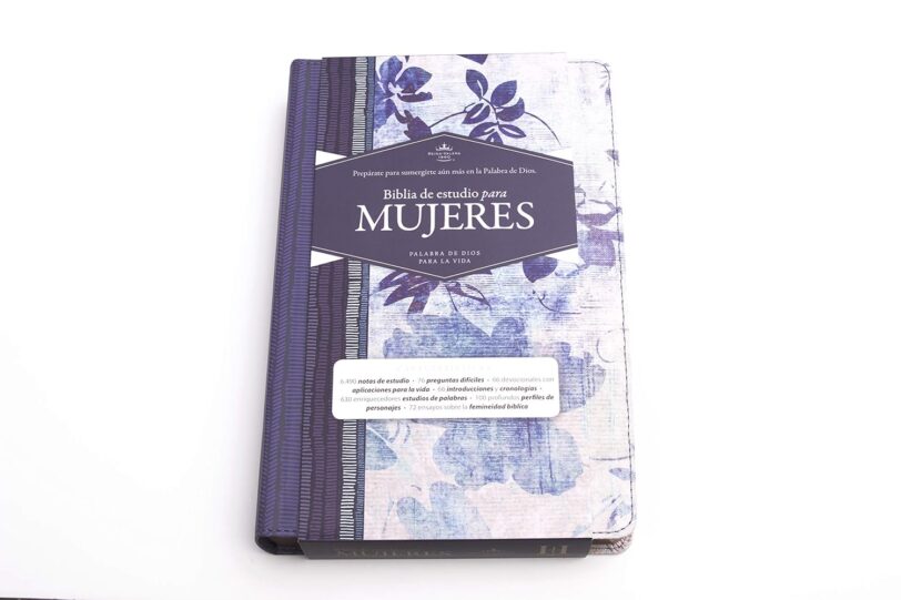 Biblia Reina Valera 1960 de Estudio para Mujeres. Tela impresa, azul floreado - Imagen 6