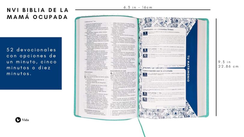 Biblia de la Mamá Ocupada NVI, Leathersoft, Turquesa, Palabras de Jesús en Rojo, Comfort Print: Inspiración diaria aun cuando solo tienes un minuto - Imagen 17