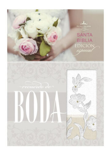 Biblia Holman Recuerdo De Boda RVR60 Blanco Lino Y Encaje