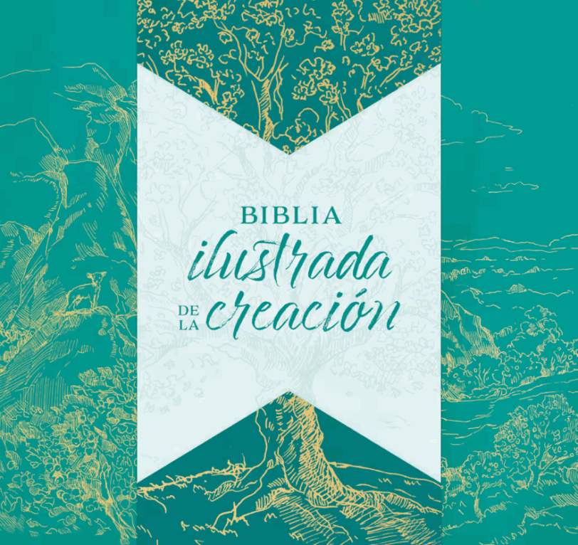 Biblia Ilustrada de la Creación RVR1960 Tapa Dura Tela Turquesa