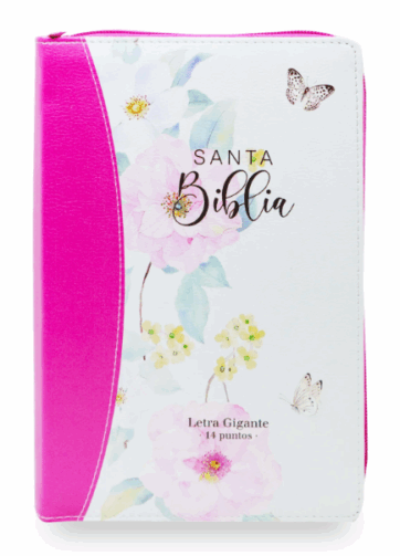 Biblia RVR60 elegante para mujeres con cierre y canto dorado