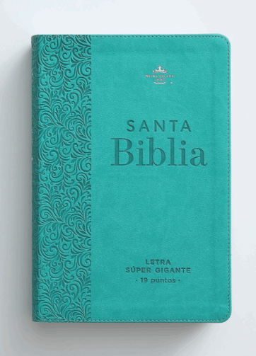 biblia rvr60 letra super gigante turquesa floral