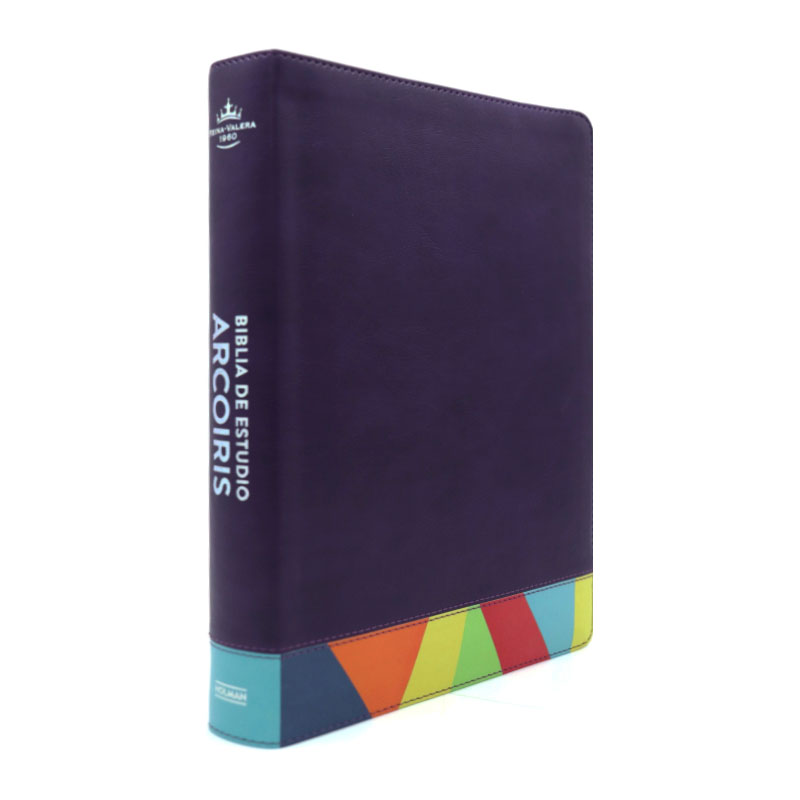 Biblia de Estudio Arcoíris RVR1960 Morado Multicolor - Imagen 4