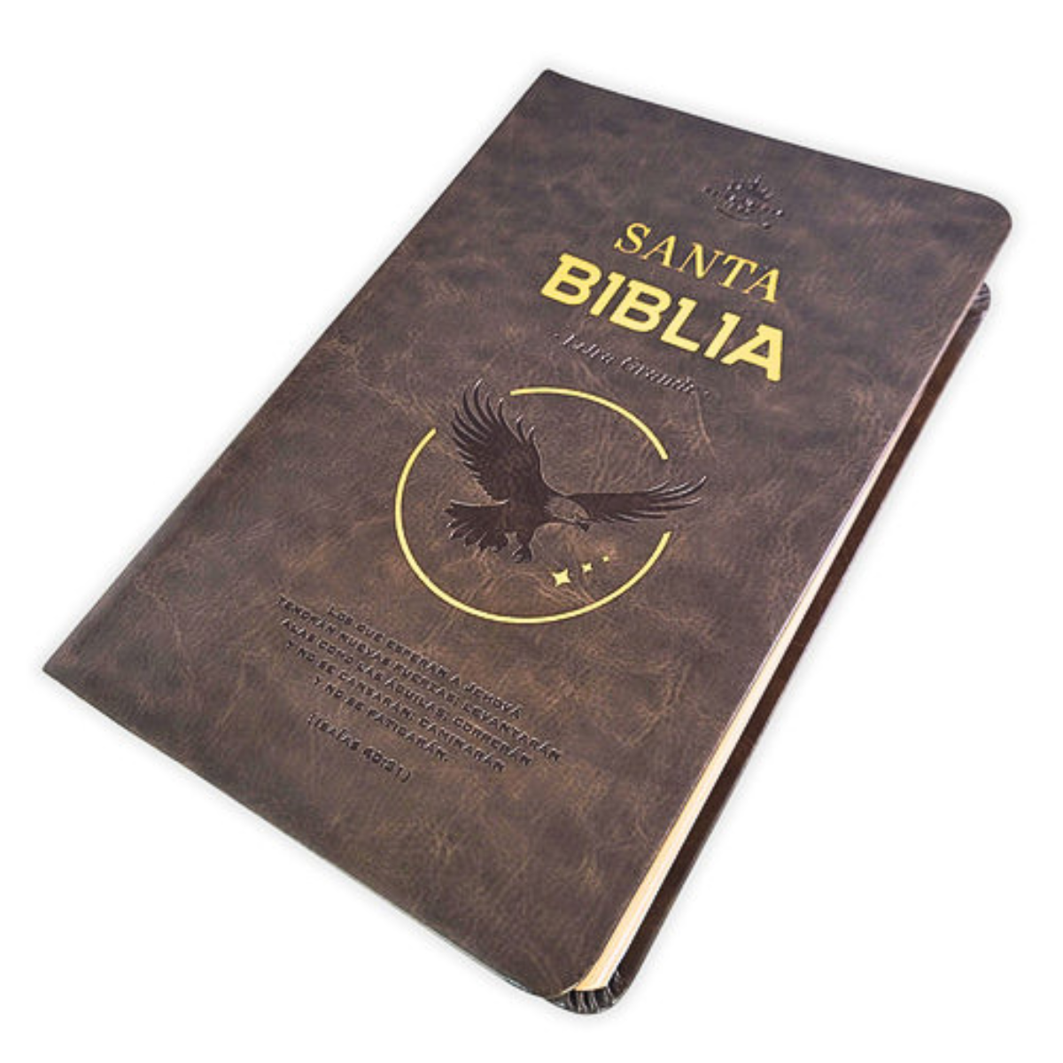 Biblia RVR1960 Obsequios y Premios Letra Grande Imitación Piel Águila Color Moka - Imagen 2