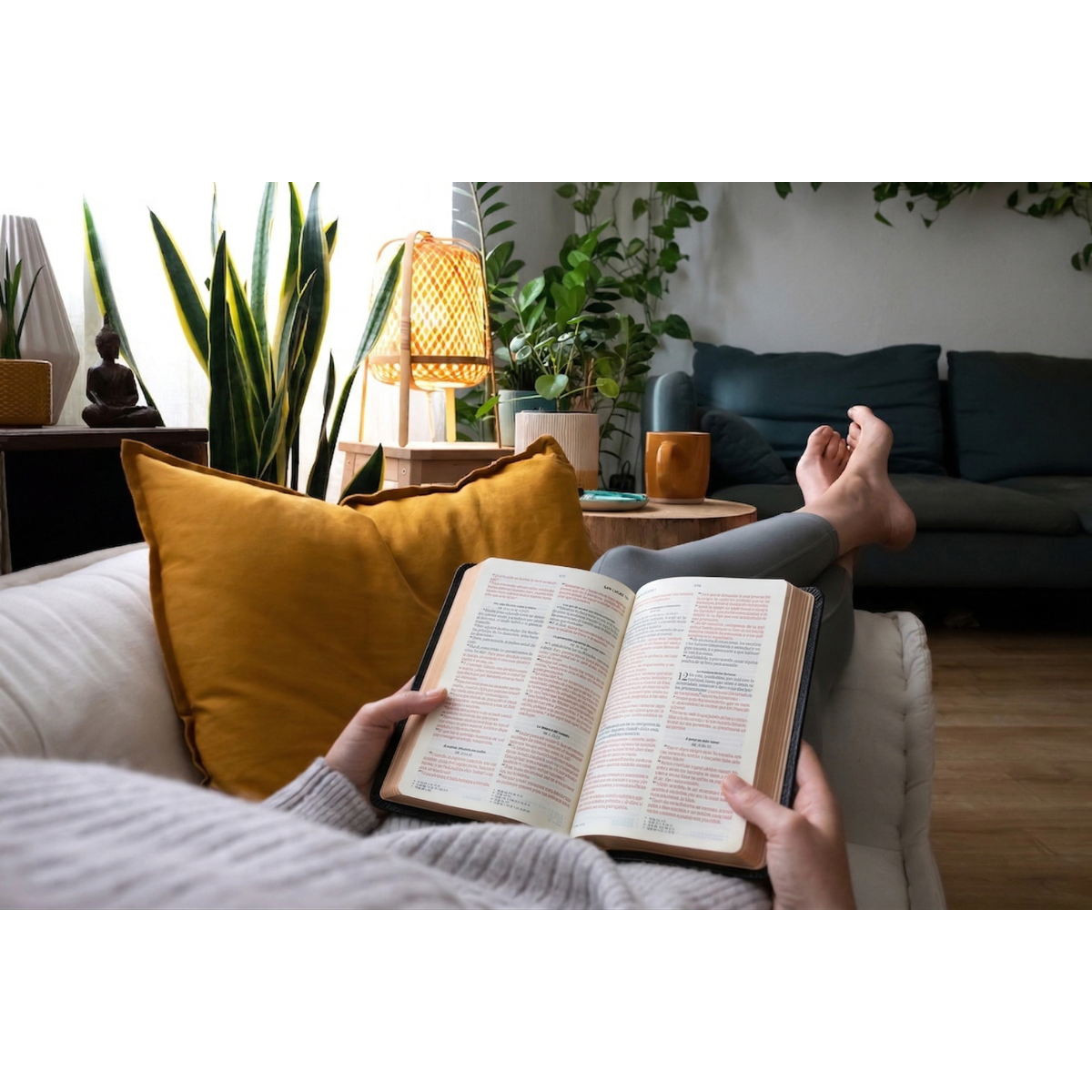Biblia RVR1960 Obsequios y Premios Letra Grande Imitación Piel Águila Color Moka - Imagen 4