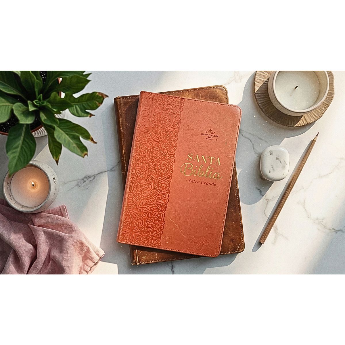 Biblia RVR1960 Obsequios y Premios Letra Grande Imitación Piel Coral - Imagen 9