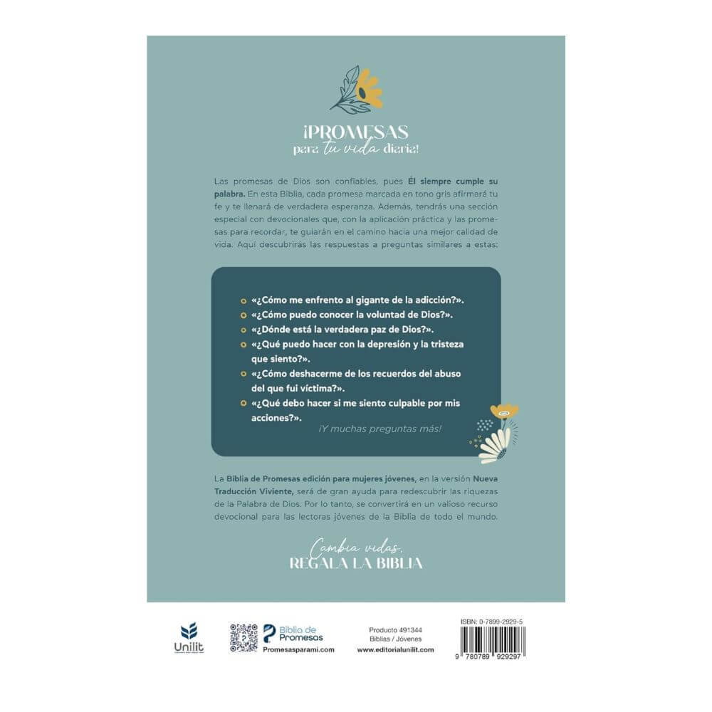 Biblia de Promesas Edición para Mujeres Jóvenes NTV - Imagen 2