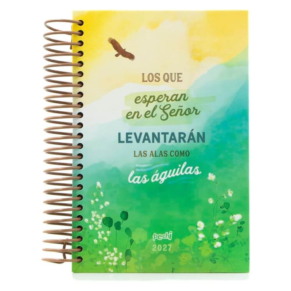 Portada frontal de la agenda Pechi 2027 Nuevas fuerzas con diseño de águila y degradado verde y amarillo.