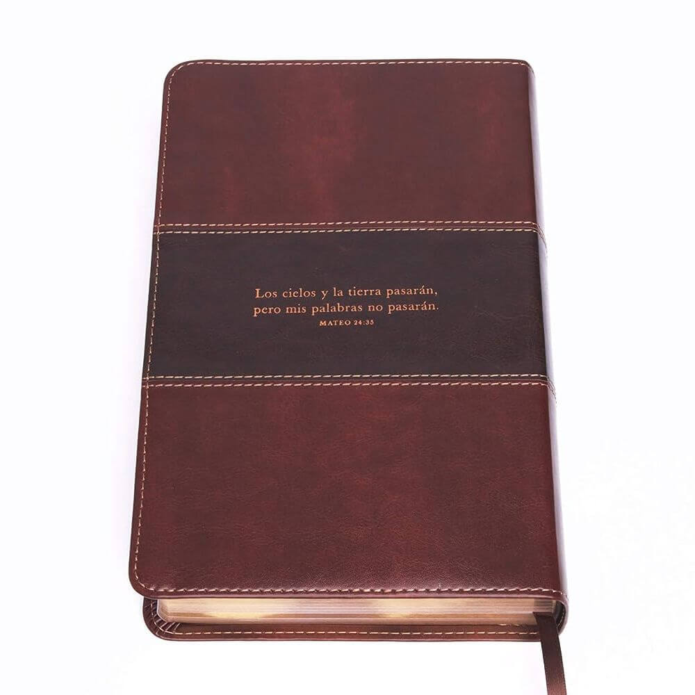 Biblia Peshitta. Símil piel, caoba duotono - Imagen 4