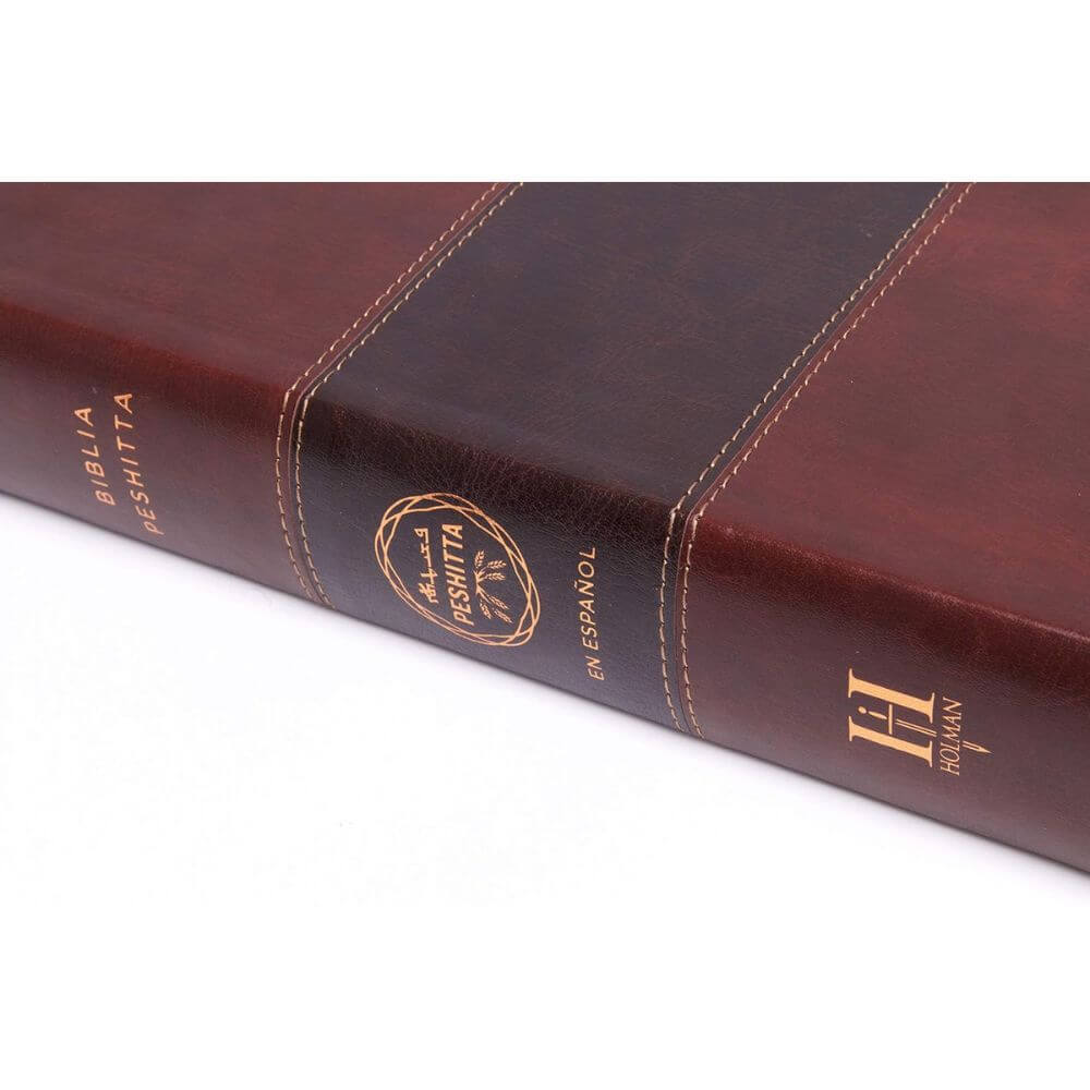 Biblia Peshitta. Símil piel, caoba duotono - Imagen 6