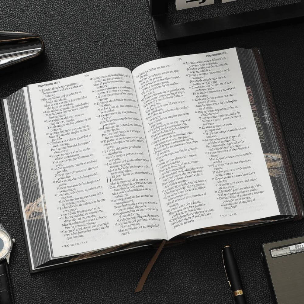 Biblia RVR1960 León de Judá Canto Pintado Tapa Dura C/Elástico Letra Grande - Imagen 11